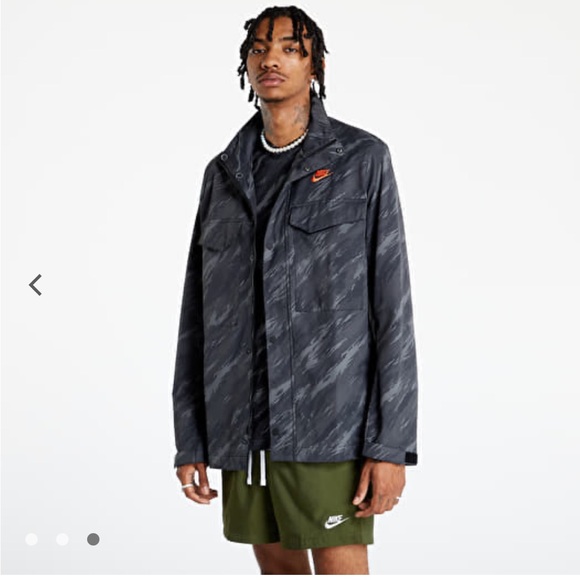 Nike Sportswear UniSex Charcoal Army Green Camo M65 Windbreaker Shirt Jacket- XL